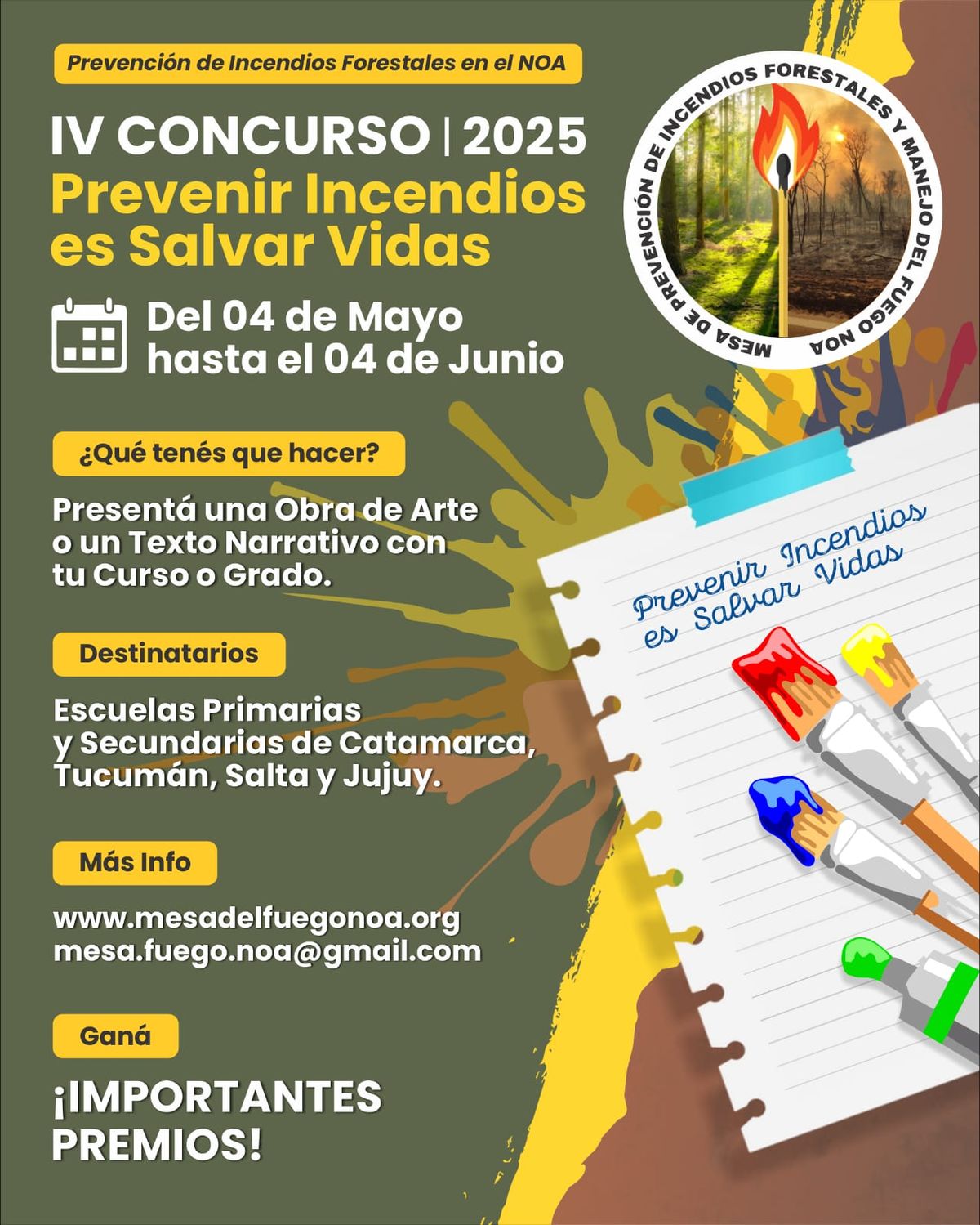 4&ordm; concurso "Prevenir Incendios es salvar vidas" para las escuelas de Jujuy