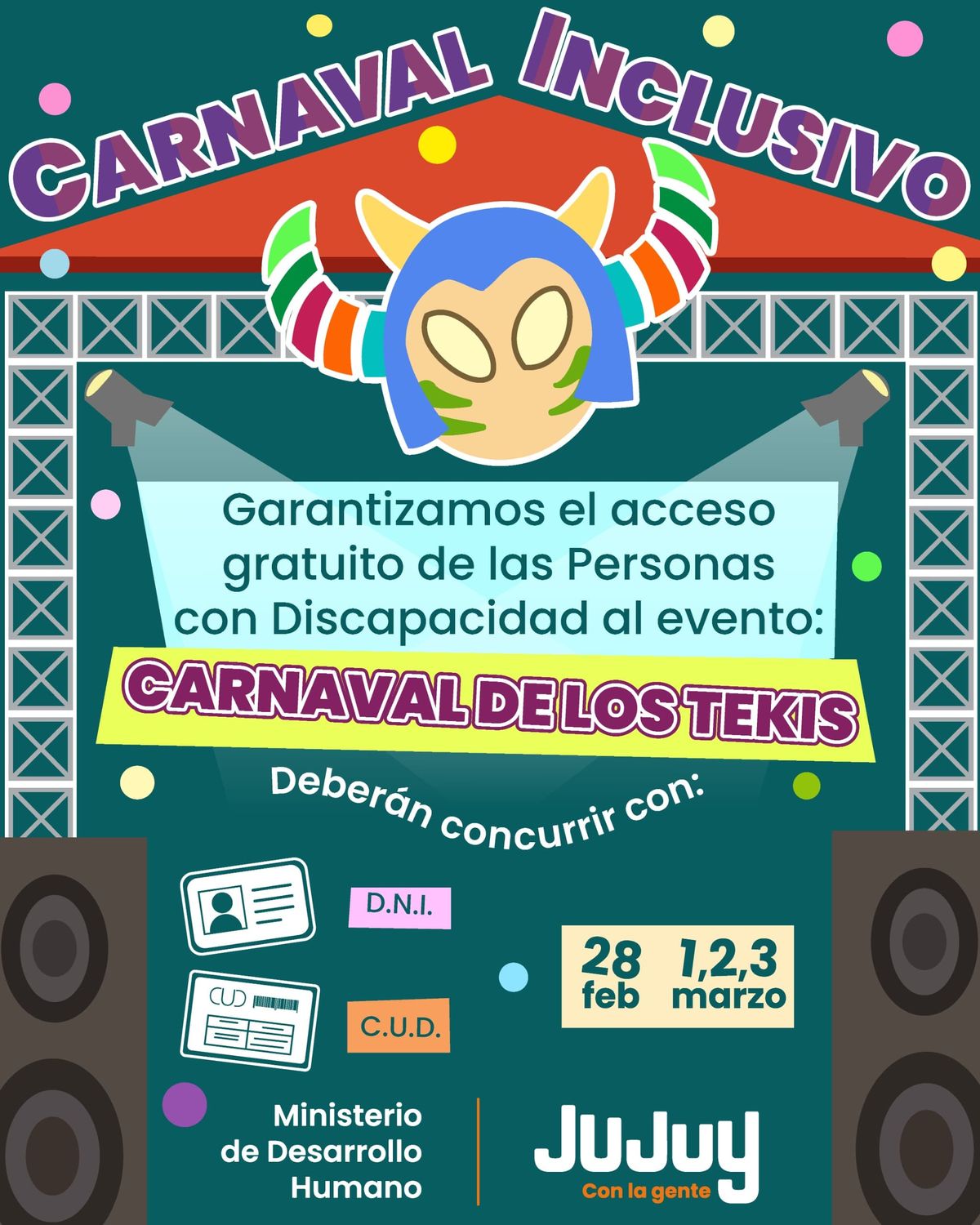 Acceso Gratuito para Personas con Discapacidad al Carnaval de los Tekis