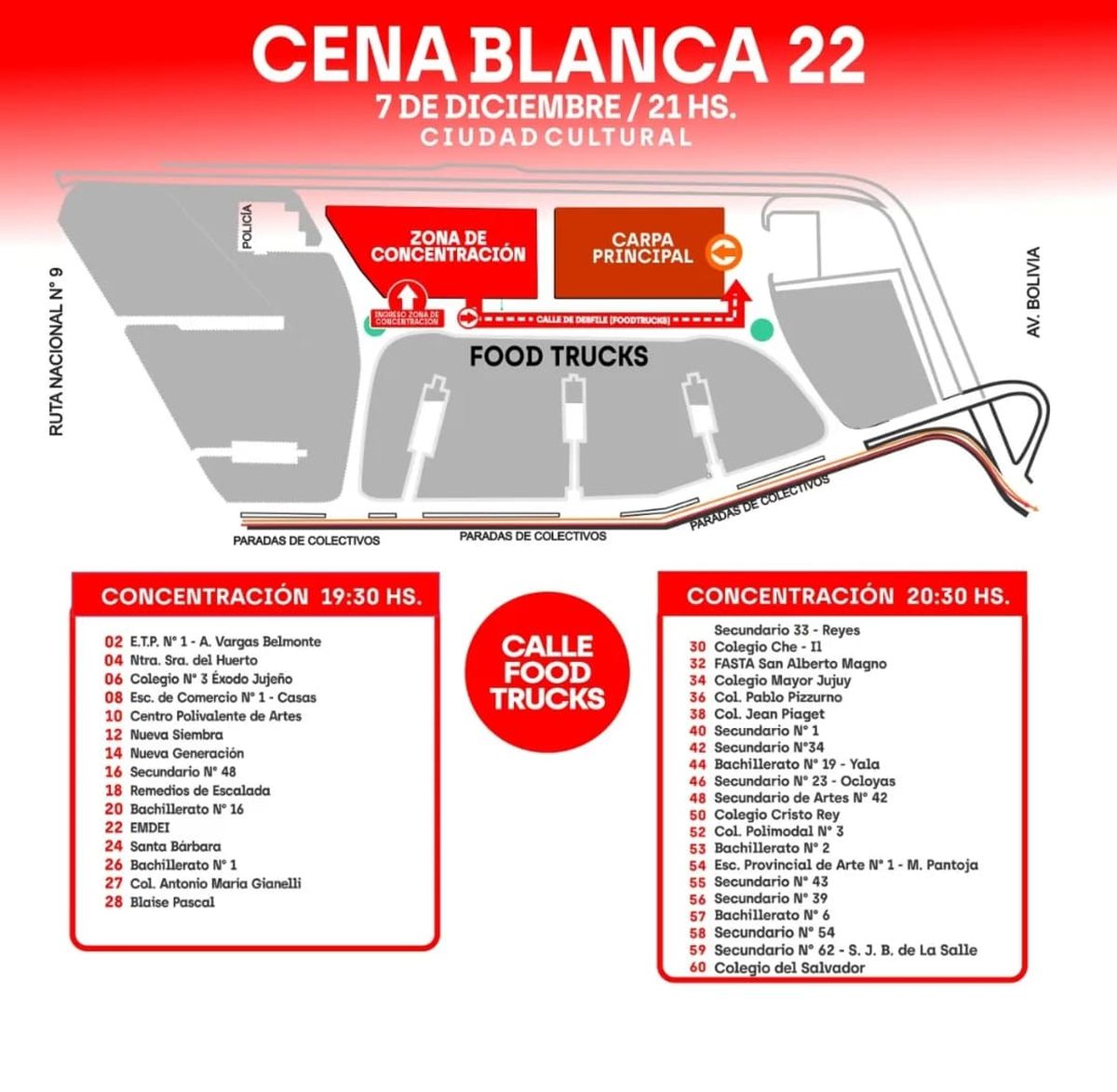 Operativo Cena Blanca en marcha Operativo Cena Blanca en marcha