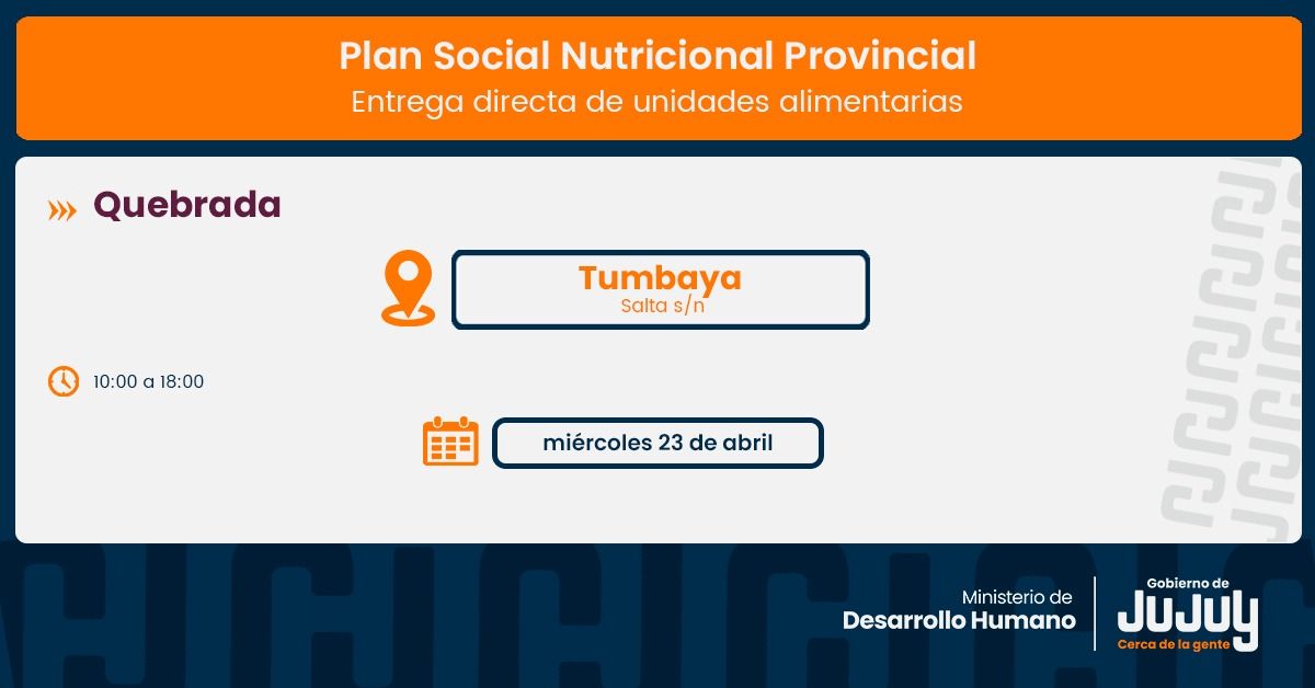 Entregarán refuerzos alimentarios en cuatro localidades de Quebrada Entregarán refuerzos alimentarios en cuatro localidades de Quebrada