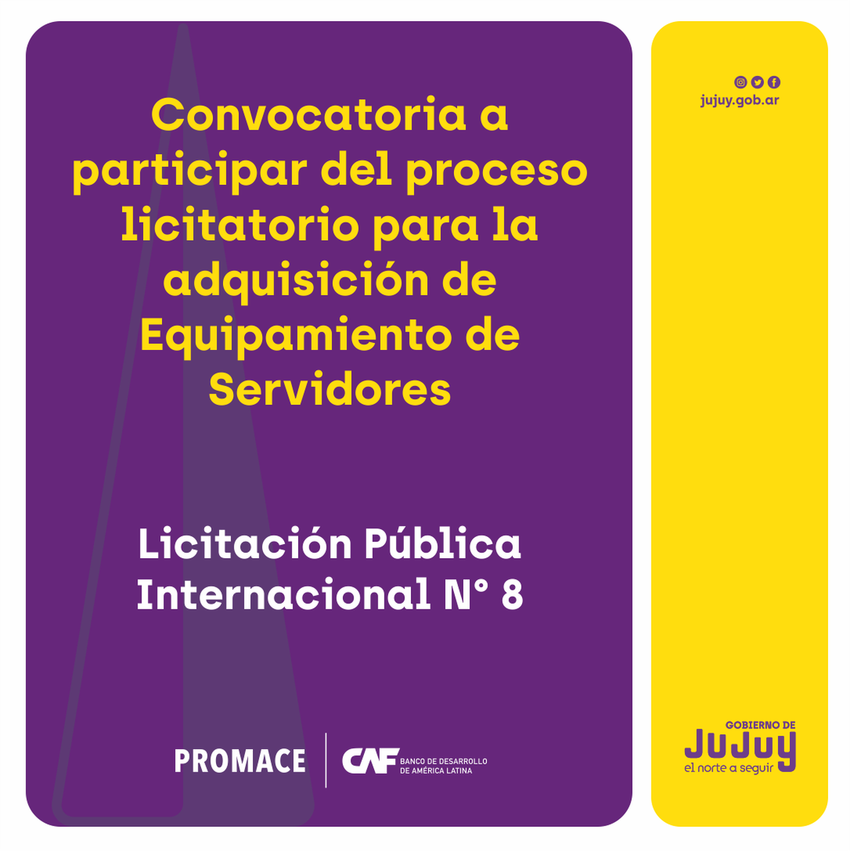 Convocatoria a participar del proceso licitatorio para la adquisición de Equipamiento de Servidores