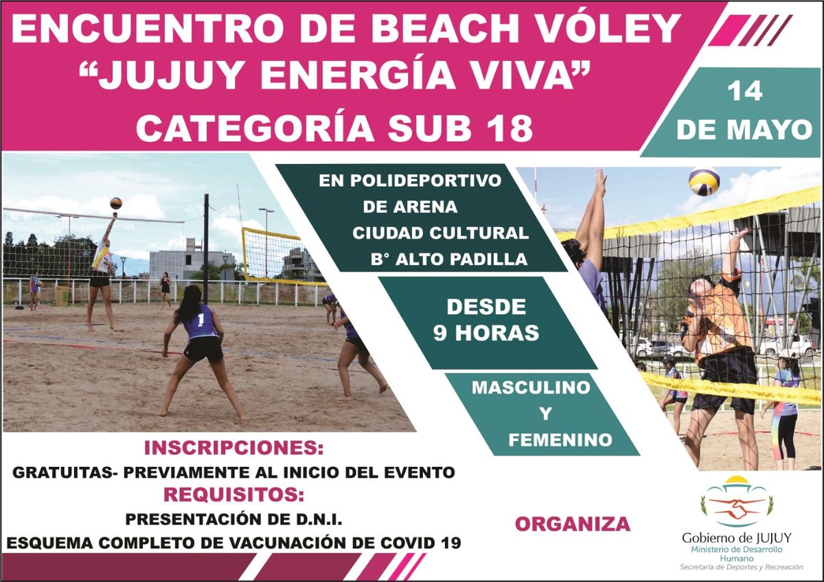 Se jugará el Encuentro de Beach Vóley - Jujuy Energía Viva categoría sub 18