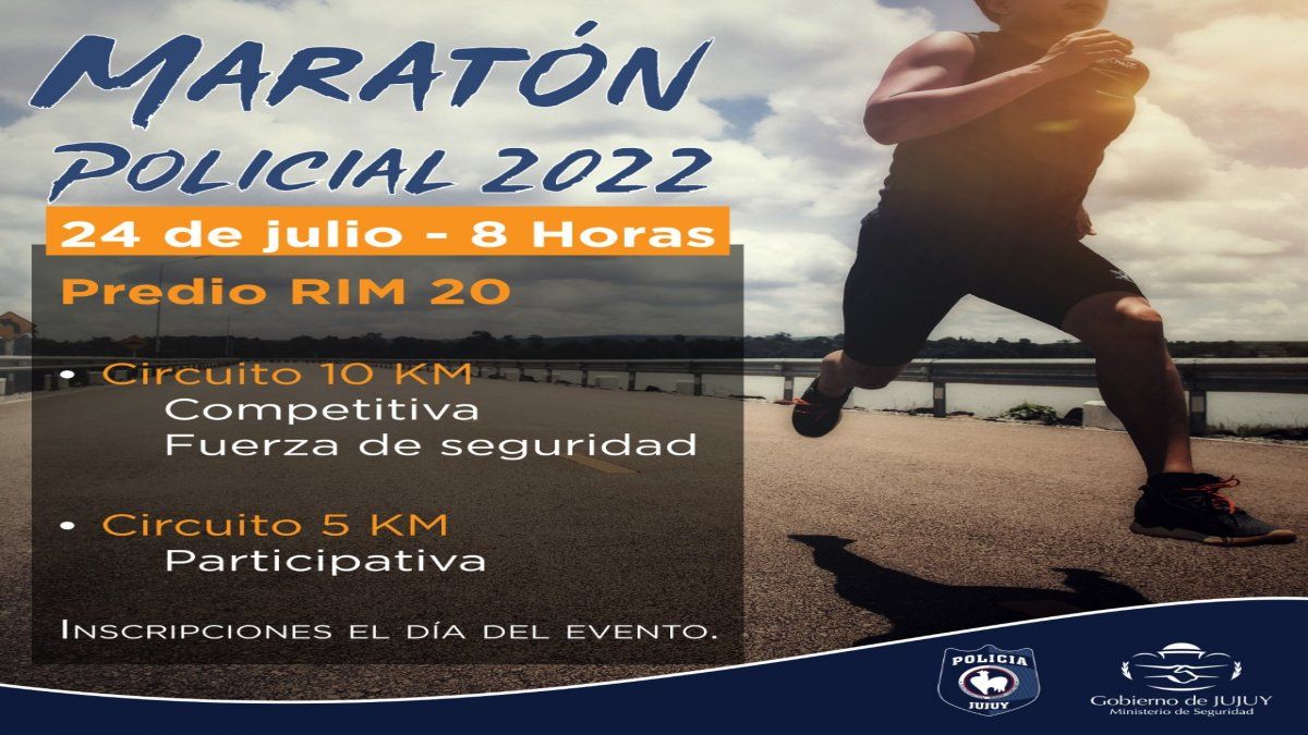 Este domingo 24 de julio se realizara la Maratón Policial 2022 en instalaciones del RIM 20.