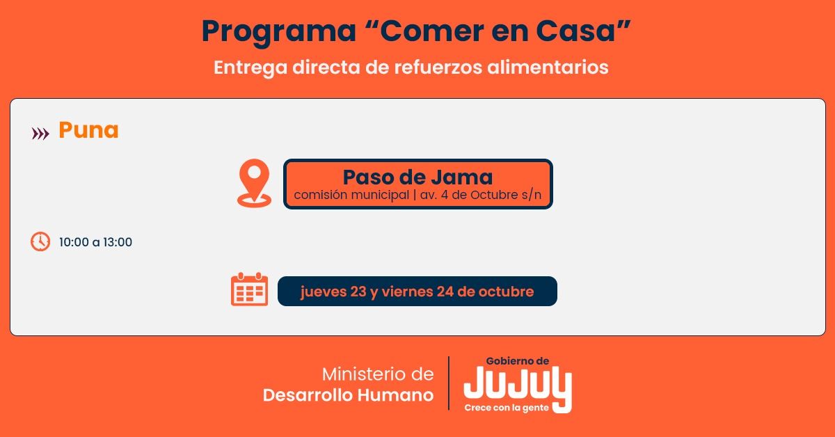 Familias de la Puna recibirán refuerzos alimentarios Familias de la Puna recibirán refuerzos alimentarios
