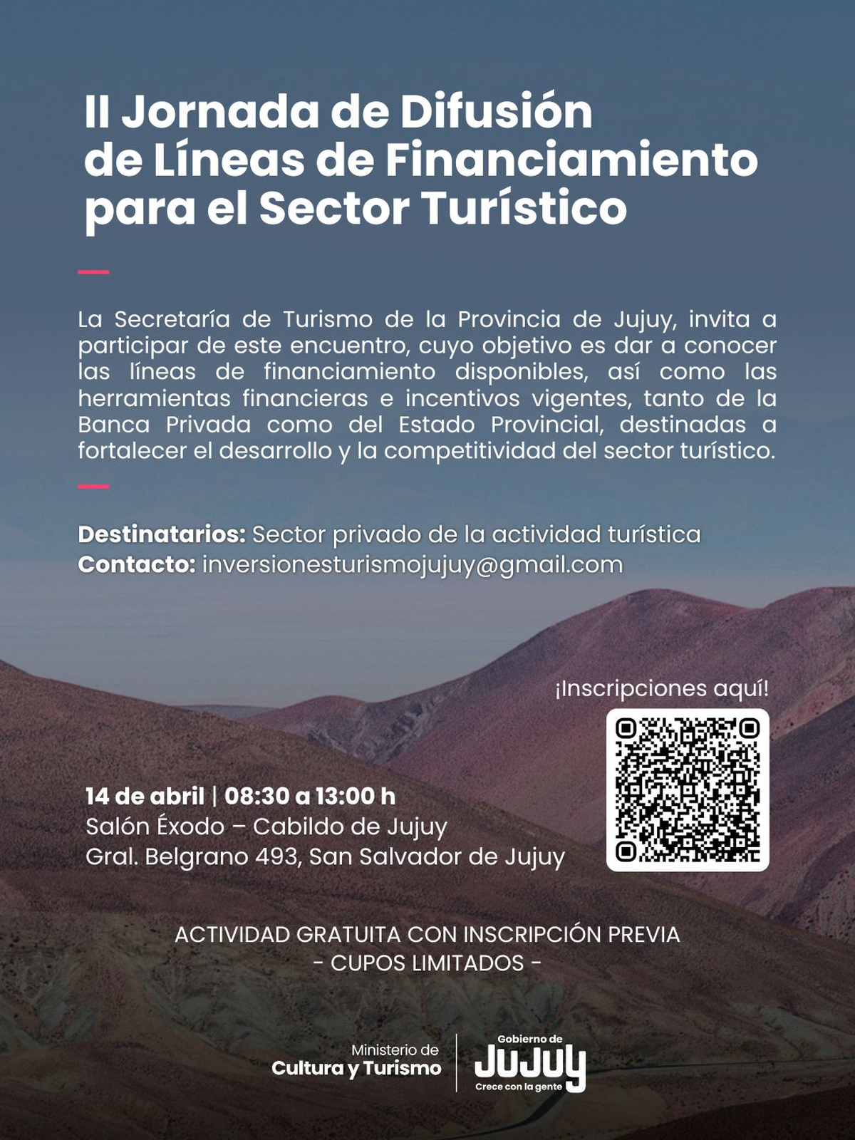 Financiamiento tur&iacute;stico: convocan al sector privado para conocer nuevas l&iacute;neas de fomento