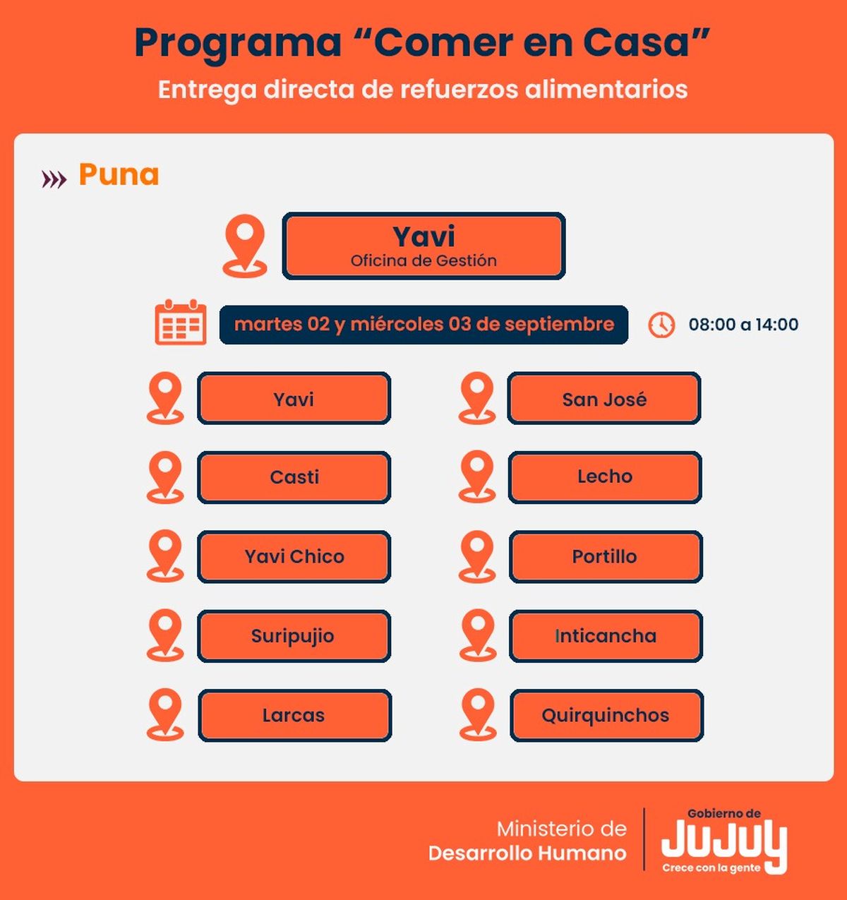 Familias de Humahuaca y Yavi recibirán Unidades Alimentarias