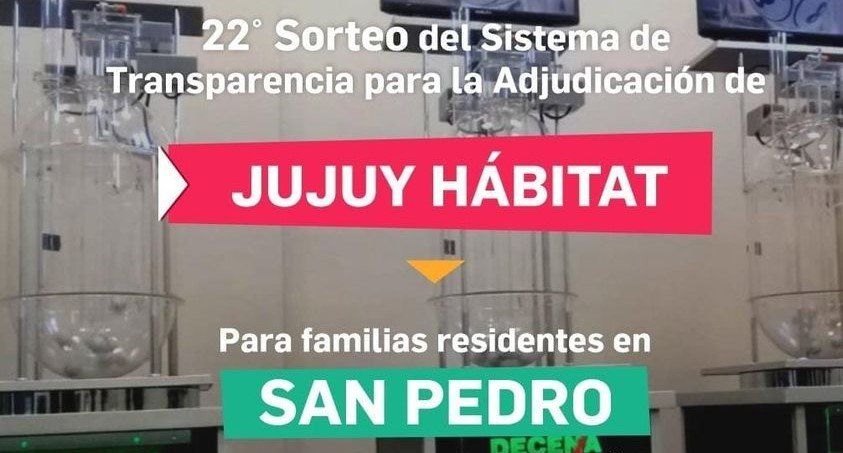 Jujuy Hábitat: hoy, sorteo de lotes para San Pedro