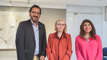 Medina Zar, la artista Marta Fassinato  y Alejandra Martinez