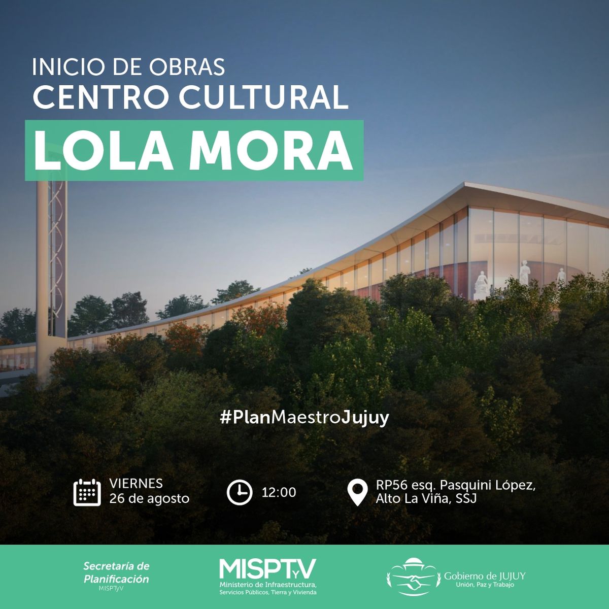 Las obras emplazarán el Centro Cultural Lola Mora en el predio de Alto La Viña donde funcionaba el museo Pasquini López.