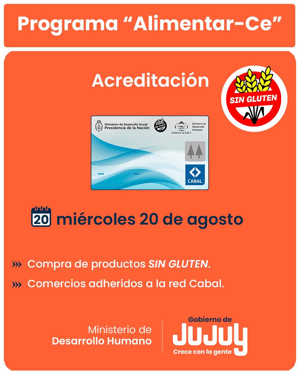 Acreditación de la tarjeta Alimentar-Ce para personas con celiaquía Acreditación de la tarjeta Alimentar-Ce para personas con celiaquía