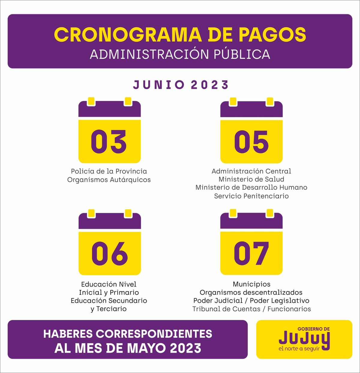 El sábado 3 de junio se inicia el pago a los agentes de la administración pública El sábado 3 de junio se inicia el pago a los agentes de la administración pública
