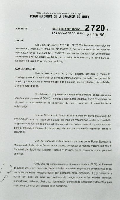 Morales: Quiero que se publiquen las listas de personas vacunadas en Jujuy