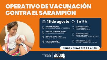 Jujuy intensifica la vacunación de niñas y niños frente al sarampión