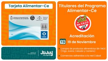 Acreditación de la Tarjeta AlimentarCe para titulares celíacos