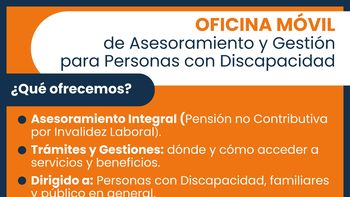 Oficina Móvil de Asesoramiento para personas con discapacidad estará en San Pedro y Capital