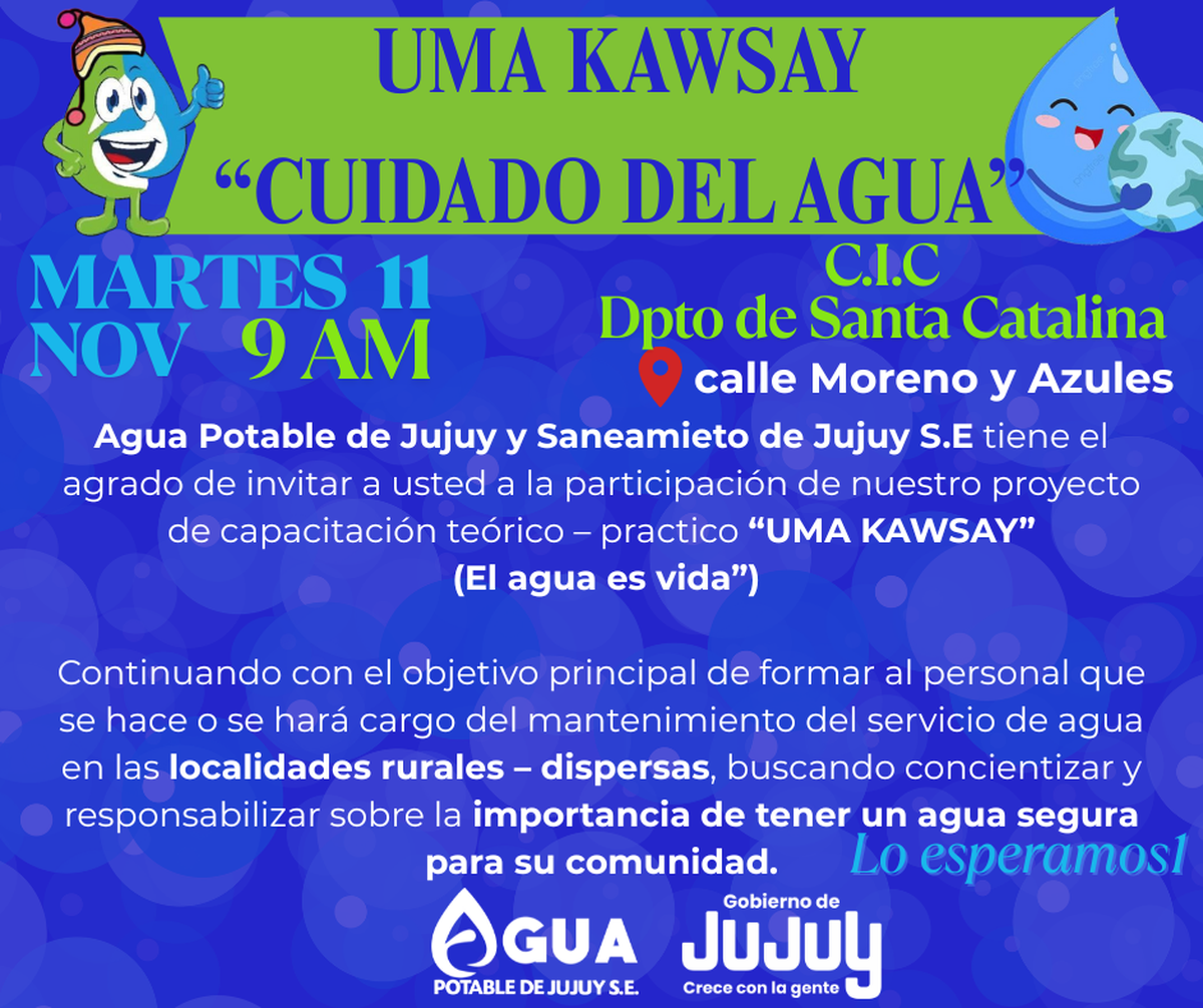 Nueva Jornada de Capacitación para el Manejo Eficiente del Agua Potable en Santa Catalina Nueva Jornada de Capacitación para el Manejo Eficiente del Agua Potable en Santa Catalina